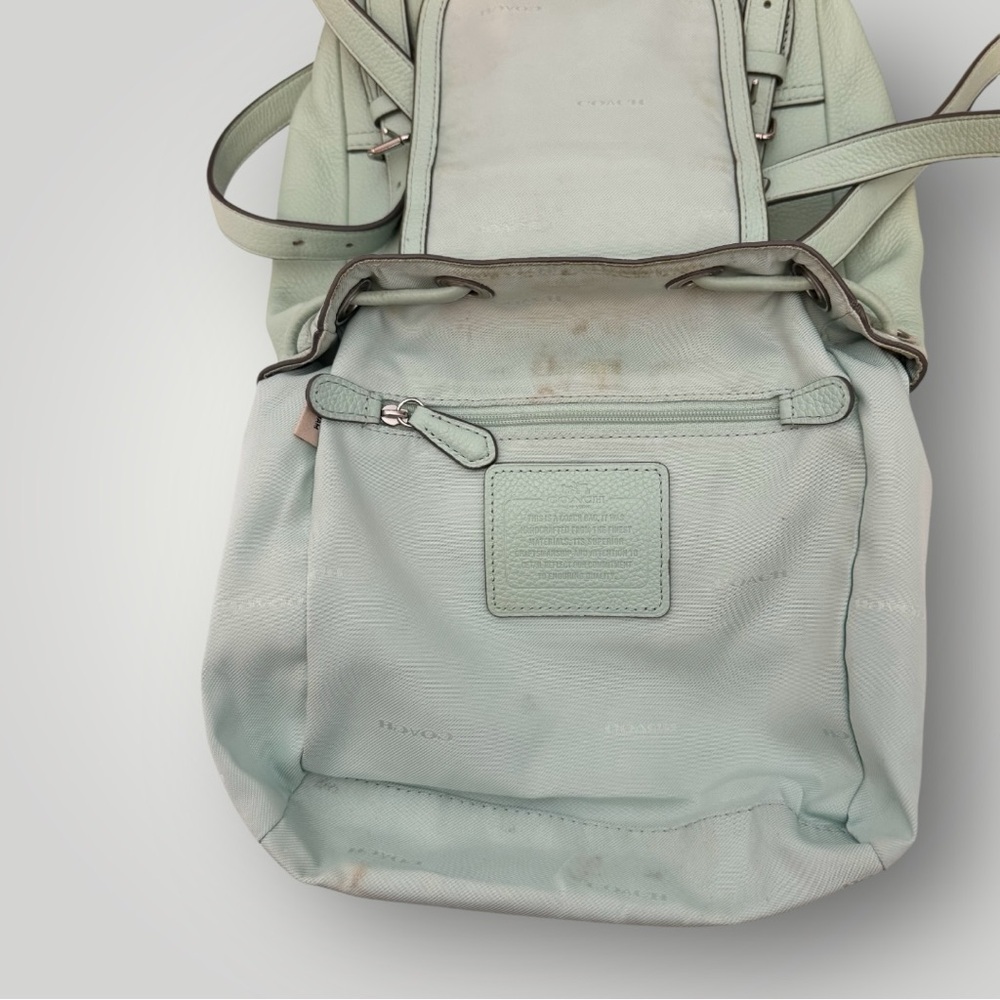 Coach Mini Turnlock Rucksack Pebbled Leather Backpack Pockets Adjustable Straps - Picture 9 of 9